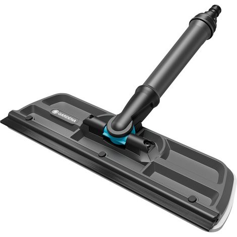 GARDENA Cepillo mopa de limpieza de grandes superficies CleanSystem, para la limpieza de suelos, cristales, azulejos y paredes, bayeta 2 en 1 que se puede utilizar a mano o con mango (18808-20) (1/5)