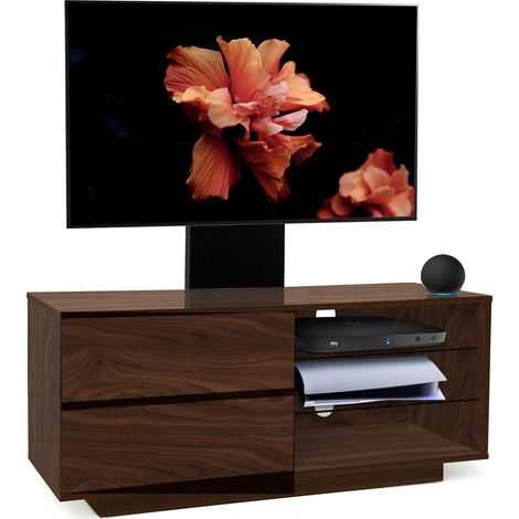 Centurion Supports Gallus Walnut with 2-Walnut Drawers & 3-Shelf 32"-55" LED/ LCD/ Plasma Cabinet TV Stand with Mounting Arm (1/5)