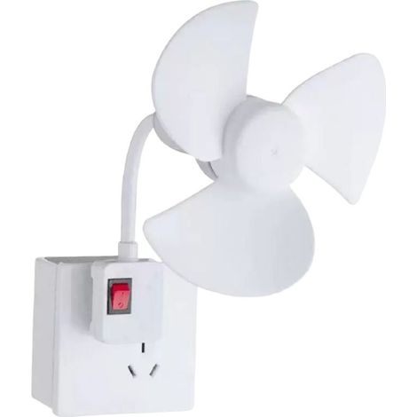 Presa ventilatore, silenzioso e facile da installare, può essere ruotato di 360°, ideale per il comodino, e il soggiorno. Presa tripla + adattatore standard europeo. (1/5)