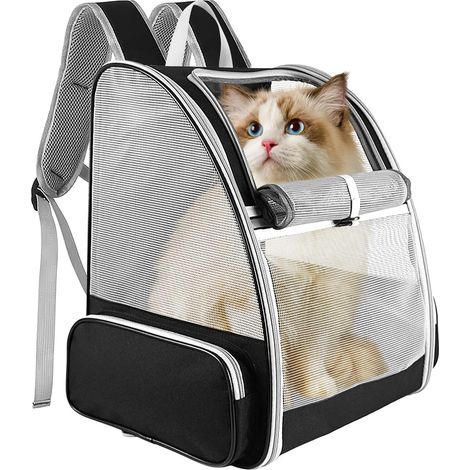 Sac à dos de transport pour chat et chien, sac de transport pliable et respirant pour animaux, idéal pour les voyages, la randonnée et les sorties (1/5)