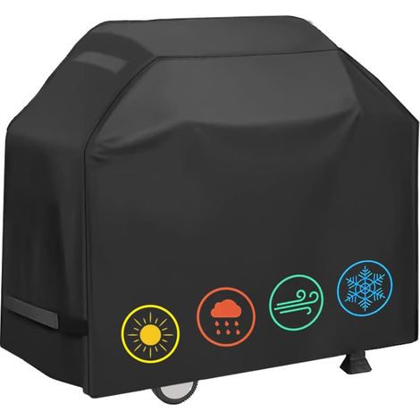 Housse de barbecue 210D Oxford – Protection imperméable et anti-UV – Dimensions 145 x 61 x 117 cm – Avec sac de rangement