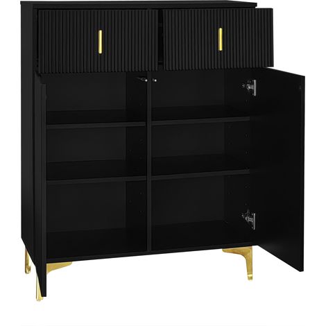 Armoire avec un étagage pour les chaussures et des coussins. Paneau d’armoires doté de crochets pour ranger les chaussures. Armoire à chaussures avec des tiroirs et des portes [Nouveau numéro de catal (1/5)