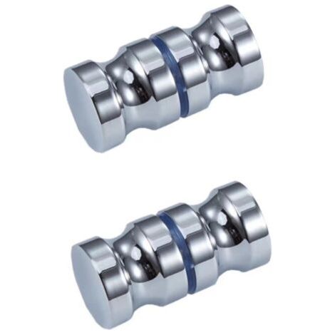 Bouton de Porte de Douche Poignée de Porte Rondes en Alliage D'aluminium pour Salle de Bain Porte en Verre Porte Coulissante, 2 pcs