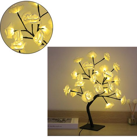 Guirlande lumineuse LED rose et fleurs de cerisier, guirlande lumineuse USB pour sapin, lampe de table décorative de Noël, guirlande cadeau, 24 lumières, guirlande lumineuse rose blanche pour sapin, U (1/3)