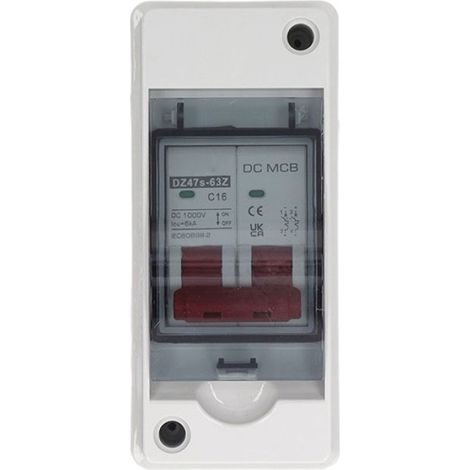 Disjoncteur DC IP65, interrupteur de déconnexion étanche pour système solaire photovoltaïque 2P 1000V 16A - (1/4)