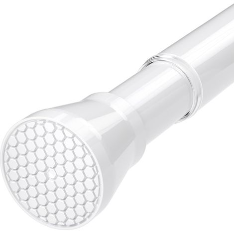 Tringle à rideaux sans perçage 70-126 cm Ø 22 mm – Tringle à rideaux télescopique en acier à haute teneur en carbone réglable pour fenêtre, douche, porte et armoire Blanc (1/5)