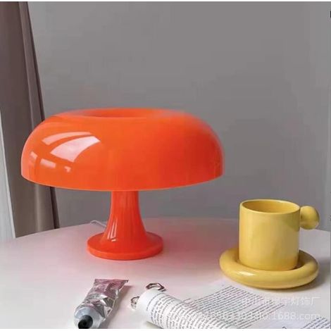 Champignon Lampe de Table Ancien Veilleuse Lampe de Chevet Décoratif Design Créatif Lampe de Bureau Pour Chambre Enfants Salon Hôtel Café Orange Prise UE