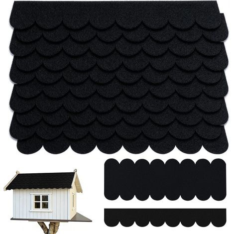 22 Pièces Bardeaux de Toiture, Bardeaux de Toit Auto-Adhésifs Imperméables Mini Tuiles de Toiture pour Abri de Jardin pour Nichoir, Clapier, Hôtel à Insectes, Niches (1/5)