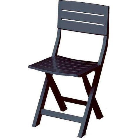 Chaise pliante Gilda en polypropylène. anthracite