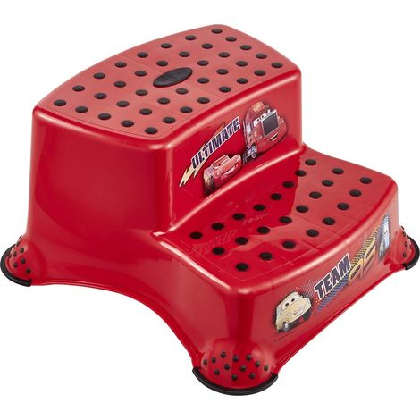 KEEEPER Scaletta a Due gradini Cars, da 3 a 14 Anni Circa, Funzione Antiscivolo, Igor, Rosso Ciliegia (1/5)