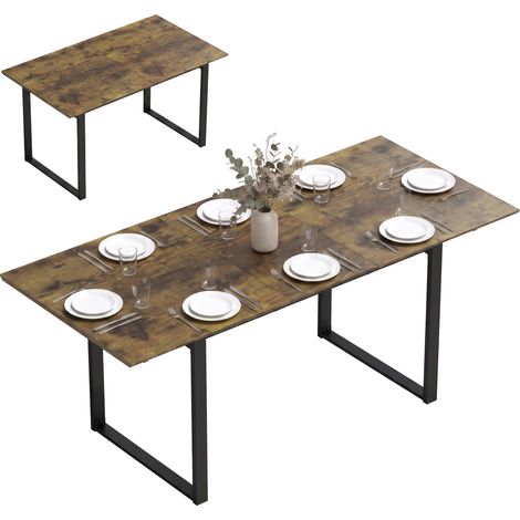 Ausziehbarer Esstisch 140-180 cm für 6-8 Personen HOMAIRE 180x80x75 cm - Rustikal-Braun (1/5)