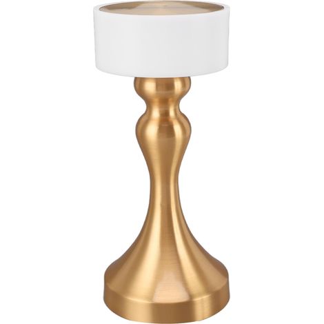 Lampe de table LED tactile sans fil, 3 modes, intensité variable, couleur or, idéale pour le chevet, le salon ou la cuisine.