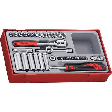 Teng TT1435 4-13mm Socket Set, 35 Piece - 1/4in Drive