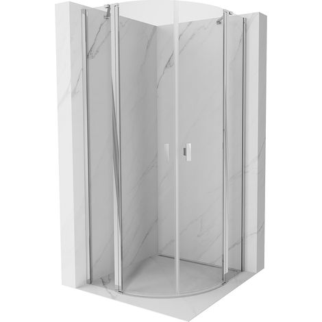 Mexen Mist Duschkabine halbrund zum Schwenken 80 x 80 cm, transparent, Chrom - 8A32-080-080-01-00 (1/5)