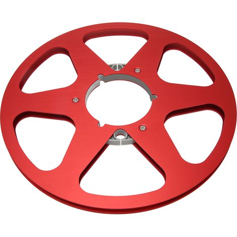 Bobine de bande magnétique vide 1/4 10 pouces en alliage d'aluminium, 6 trous anti-vent, pour enregistrement sonore, couleur rouge (1/5)