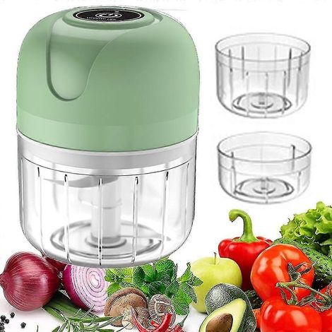Mini robot culinaire électrique, mini hachoir à ail électrique rechargeable par USB, petit robot culinaire, idéal pour les oignons, l'ail et les poivrons. (1/5)