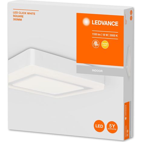 Applique - plafonnier CLICK WHITE Square blanc chaud 300mm 18W Aluminium IP20 (1/4)