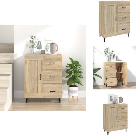 Buffet Chêne sonoma 69,5x34x90 cm Bois d'ingénierie - Buffet - Commode - Meuble De Rangement - Meuble Salon - Mobilier (1/5)