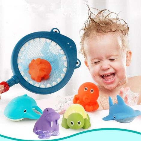 Jouet de bain, pêche, animal flottant, ensemble de jeu de filet de pêche, chauve-souris (1/5)