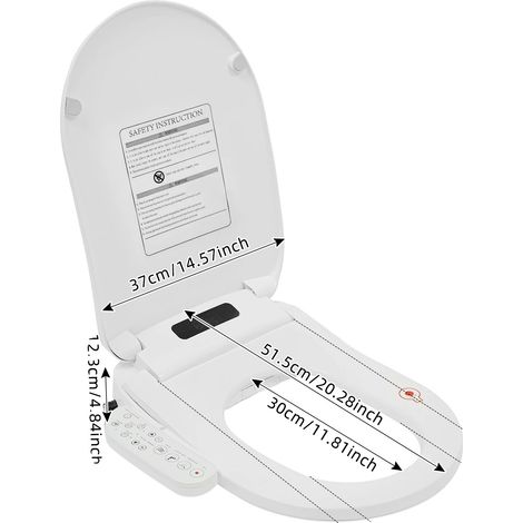 Siège de toilette, buse autonettoyante, séchage instantané par chauffage, BLANC (1/2)