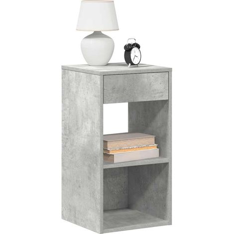 Nachttische mit Schublade 2 Stk. Betongrau 35x34x66,5 cm