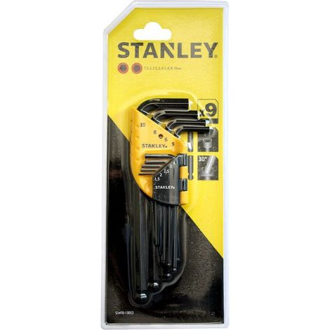 Estuche de 9 llaves masculinas largas con cabezas esféricas STANLEY STHT0-13012