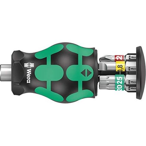 Wera – Tournevis torx 5008873001 – Jeu d'embouts 7 pièces – Empreinte torx pour vis à fente et cruciforme – Compact pour espaces difficiles