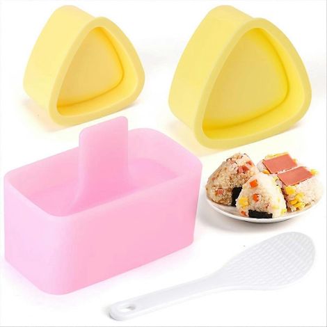 Kit de 3 moules à onigiri/sushi, moules triangulaires classiques pour musubi de riz, bento pour enfants, à faire soi-même à la maison (1/5)