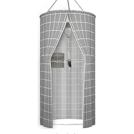 Tenda da doccia rotonda, spessa e calda, ideale per l'inverno, impermeabile, copridoccia per uso domestico, con staffa inclusa (2 0,9 m)