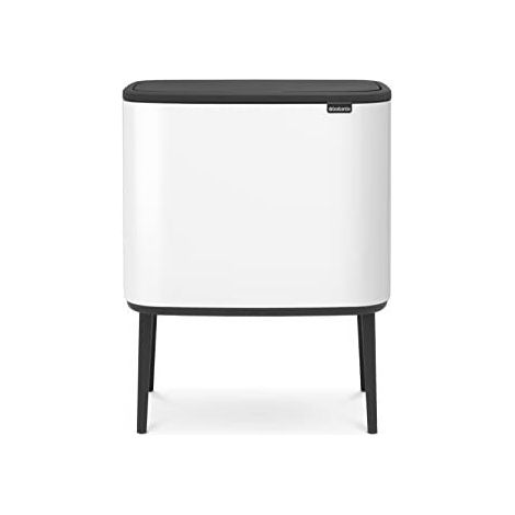 Brabantia Bo Touch Bin Cestino per rifiuti, Acciaio inox, Bianco, 11 + 23 litri
