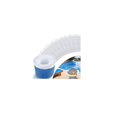Lot de 10 chaussettes de skimmer pour piscine - Filtre pour panier de piscine - Accessoire pour nettoyage de piscine, nettoyage de bassin, élimine les scarades, la mousse, le pollen (1/5)