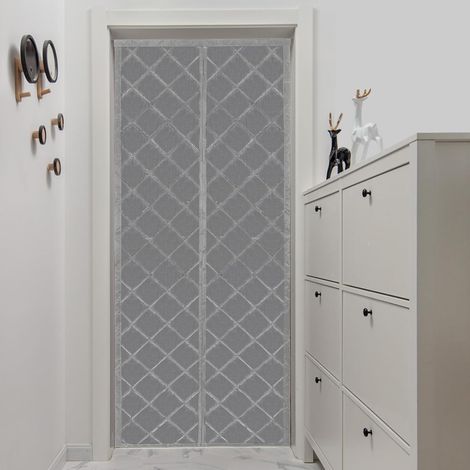 Magnetischer Thermo Türvorhang, Thermovorhang KäLteschutz Winddicht Isoliervorhang, Wärmeschutzvorhang Kälteschutzvorhang mit Schließautomatik, für Tür, Balkontür, Grau (1/5)
