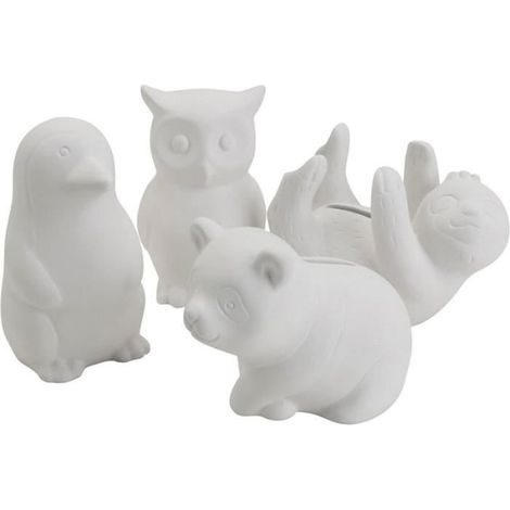 Tirelire en forme d'animaux - 24 pcs - 8,5-11 cm - Terre cuite - Pour enfants