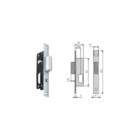 SERRATURA DA INFILARE PER MONTANTI CIL. OVALE SOLO CATENACCIO N9140015  mm.14,5 (N9140015000)    CORNI