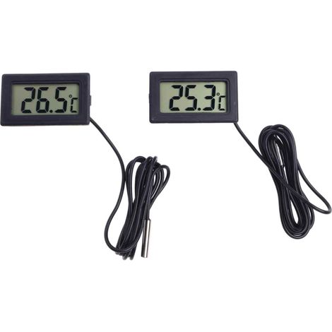 Thermometre Numerique LCD - Sonde Exterieure - Plage De Mesure -50 A +110 C - Pour Frigos Congelateurs Aquariums - Noir - 1 Unite (1/5)