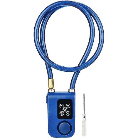 Antivol intelligent Y787 avec alarme et chaîne pour portail de vélo - Bleu et cadenas de sécurité, antivol à chaîne avec alarme, antivol pour portail de vélo (1/5)