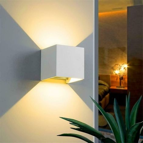 APPLIQUE CUBO LED 10W FARETTO LAMPADA PARETE MURO LUCE BIANCO CALDO 3000K (1/2)