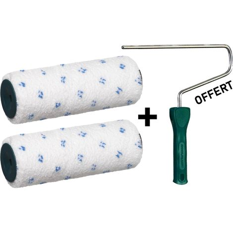Rouleau peinture acrylique à l'eau 180 mm – Poils courts 7 à 10 mm – Haut pouvoir absorbant pour murs et plafonds – Rota