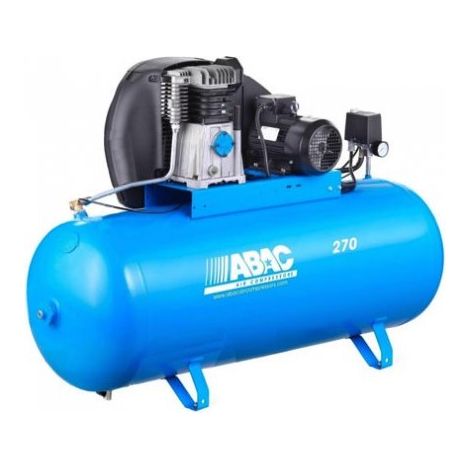Abac – Compresseur à courroie 2 étages 270 litres 5,5 cv 4 kW 400 V Tri – Débit 35,7 m3/h – Pression 11 bar – Conception compacte (1/2)