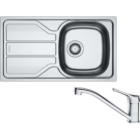 Franke - Set da cucina N96, lavello in acciaio inox FLN 611-78/44 e miscelatore FB 250.031, cromo 101.0731.374 (1/2)