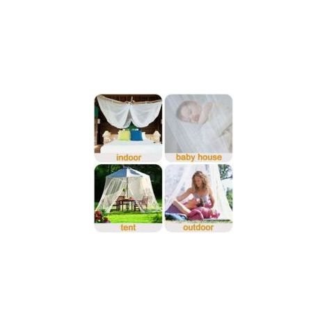 Moskitonetz fürs Bett 190 x 210 x 240 cm – 100 % leichtes Polyester – Einfache Montage mit Seilknoten – Für den Innen- und Außenbereich geeignet (1/4)