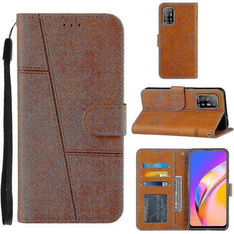 Oppo A94 5g Lederhülle, magnetische Premium-Schutzhülle, gelb (1/5)