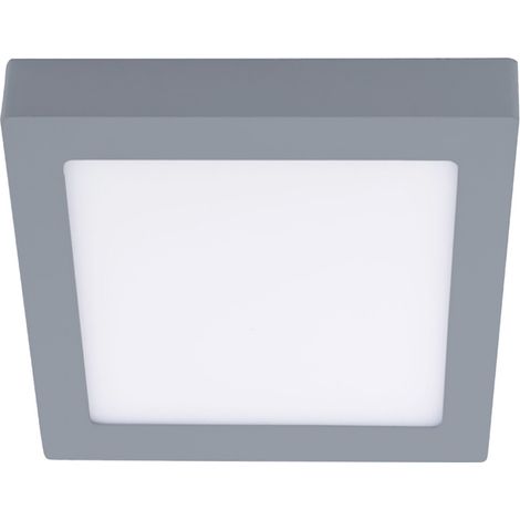 Plafón LED SMD "Know" cuadrado (12W 4000K 960lm) IP20 17,5x17,5cm fabricado en aluminio y acrílico color gris (1/3)