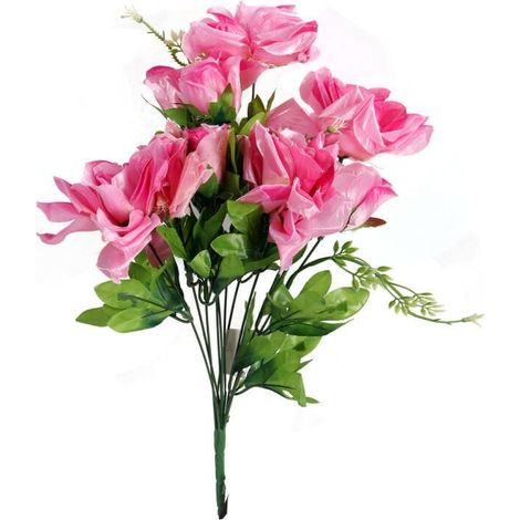 Ramo de 10 rosas artificiales color rosa claro - altura 50 cm (1/2)