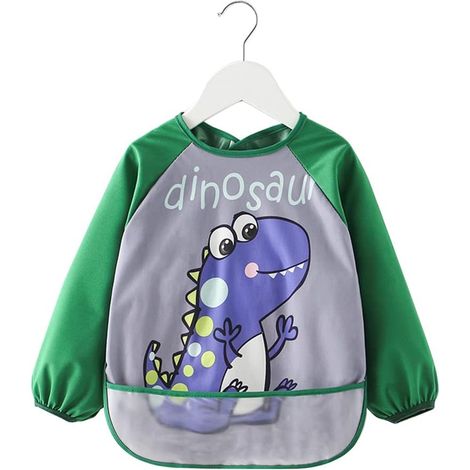 NineClouds Robe de peinture imperméable pour enfants, 2-4 ans, tablier de peinture, tablier artisanal avec manches longues et poches (style 3) (1/4)