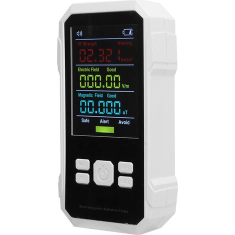 Détecteur de rayonnement RF, mesureur de rayonnement électromagnétique portable, blanc (1/5)