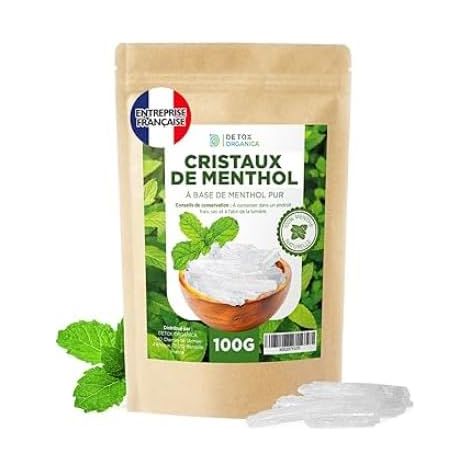 Cristaux De Menthe - 200g - 100% Naturel - Pour Sauna Et Inhalation - Soulagement Respiratoire - Sachet Hermétique