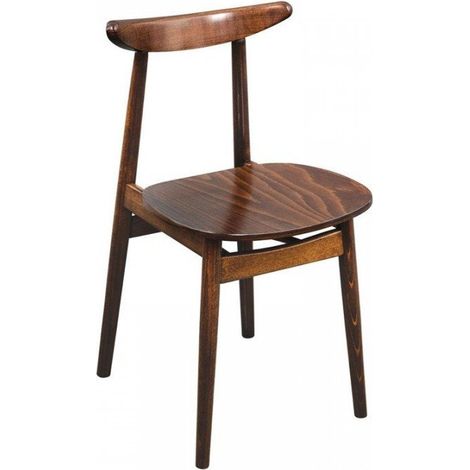 Lot de 2 chaises en bois assise (H)490 mm, noyer naturel (1/4)
