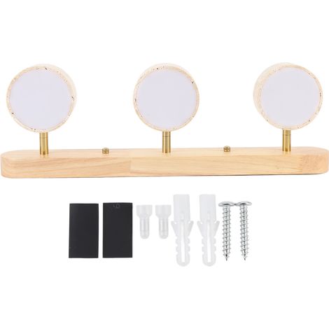 Applique murale moderne en bois à 3 lumières pour salle de bain, à placer au-dessus d'un miroir, idéale pour une porte, une cuisine ou un dressing. (1/5)
