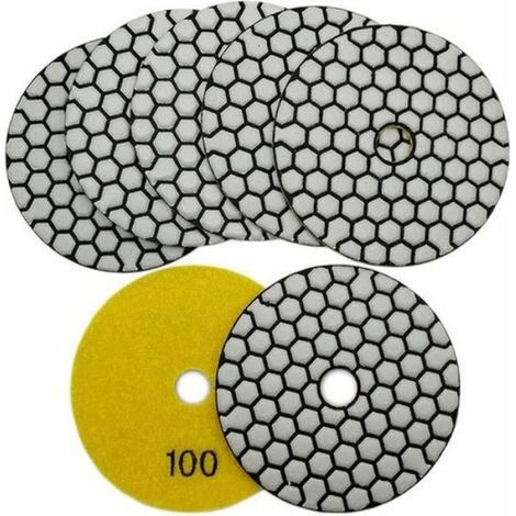 Disque Diamant - 100 mm - Polissage À Sec Pour Marbre Granite Béton - Lot De 7 (1/5)